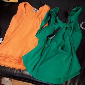 Bundle of 2 fun, colorful size S tank tops.